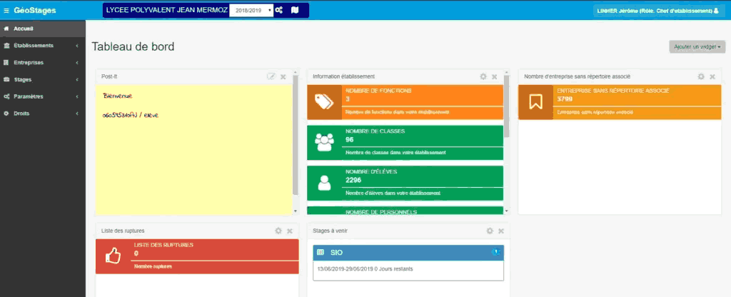 Logiciel Geostages - académie de Strasbourg